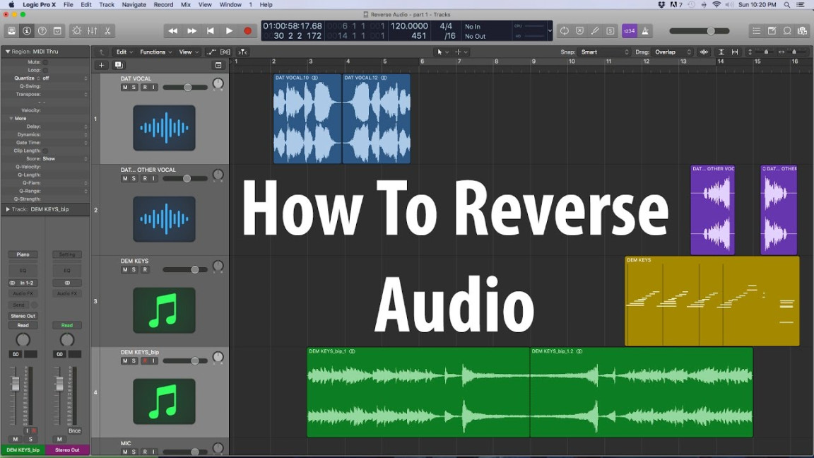 Logic Pro X Tutorial - How To Reverse Audio